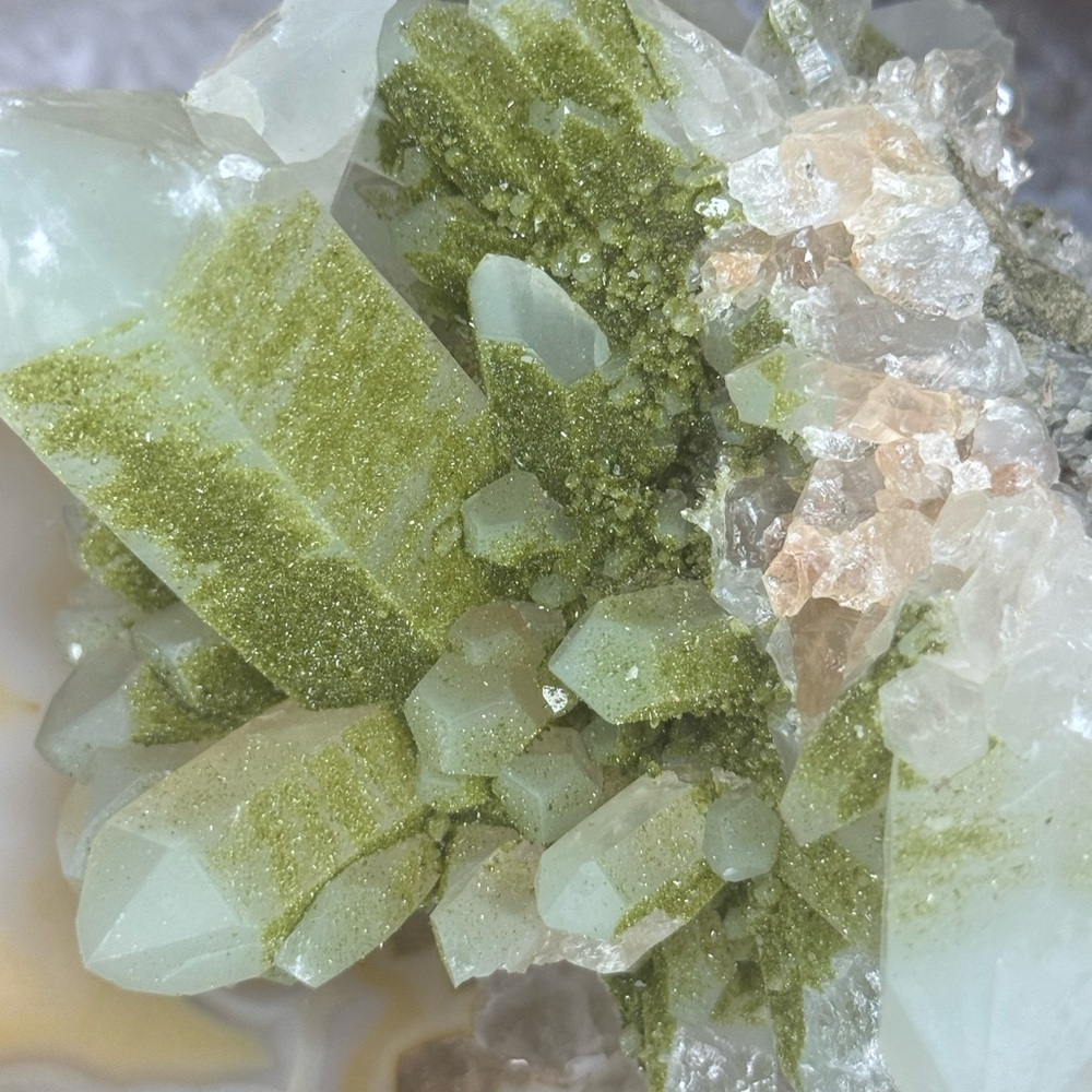 Rare Epidote on Quartz Cluster Turkey - Picture 9 of 10